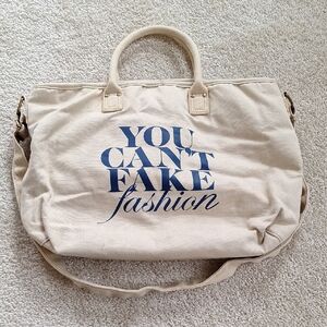 "You Can't Fake Fashion" Canvas Tote By CFDA